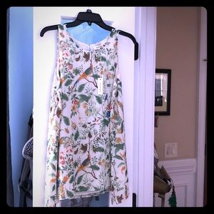 Max Studio bird print top NWT